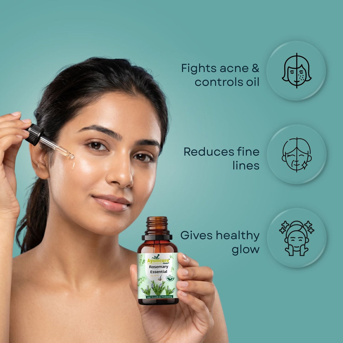 Rosemary Essential Oil | Hair Fall Control & Hair Growth | Pure & Non-Greasy | Unisex