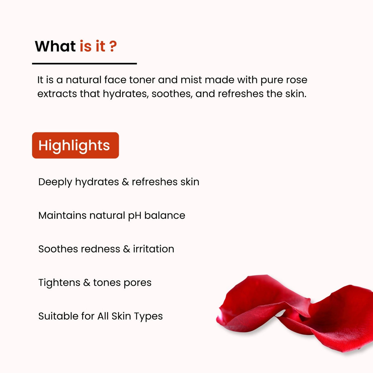 Pure Rose Water – Alcohol-Free Hydrating Face Toner | Glowing Skin | Unisex