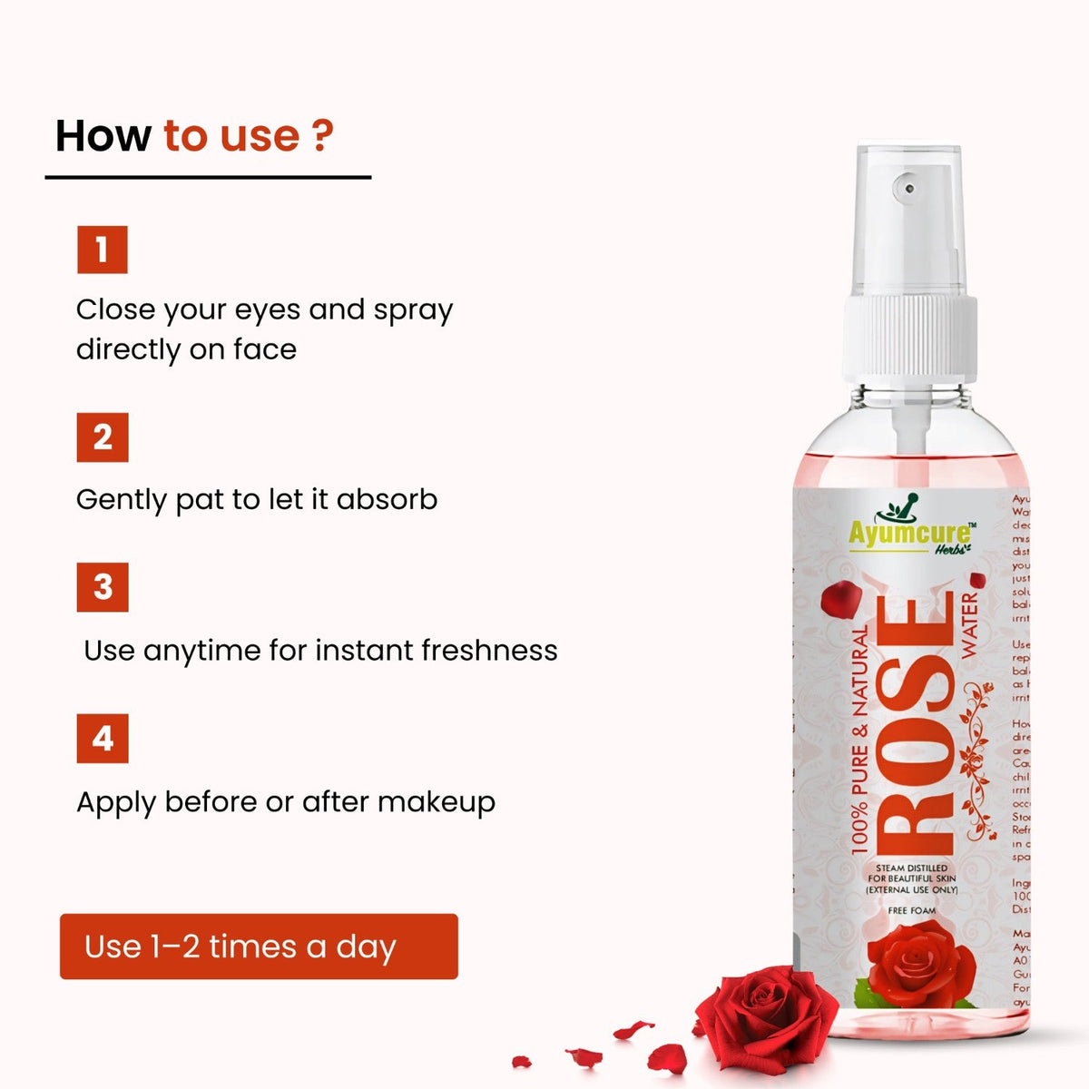 Pure Rose Water – Alcohol-Free Hydrating Face Toner | Glowing Skin | Unisex