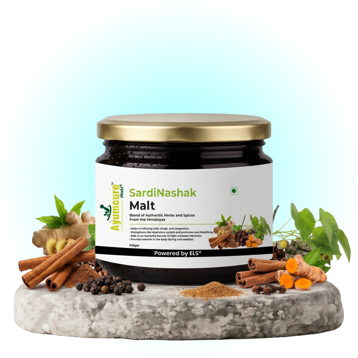 SardiNashak Malt - Blend of 25+ Ayurvedic Herbs & Spices - Helps Relieve Cold, Cough & Congestion - For Adults & Kids Above 3 Years