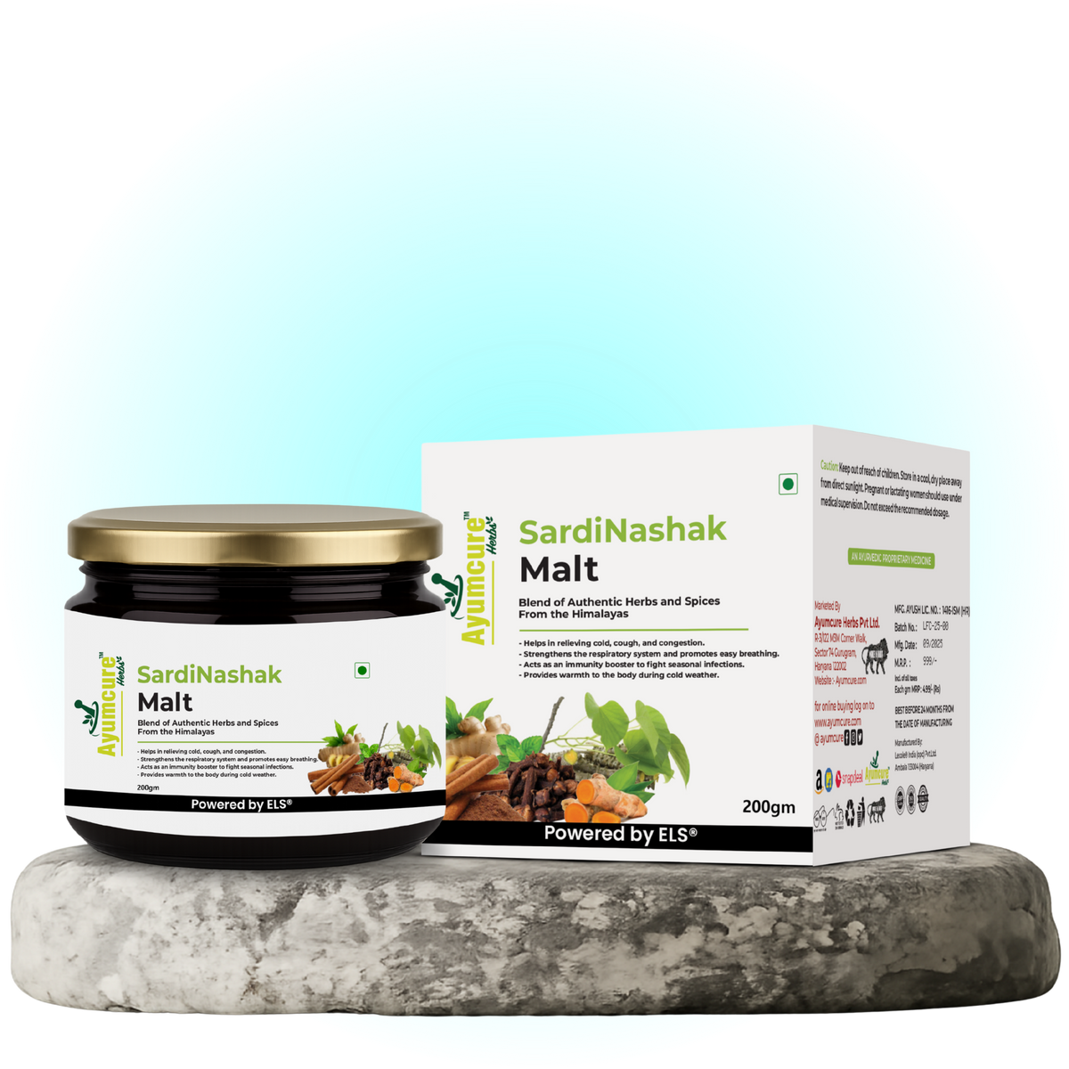 SardiNashak Malt - Blend of 25+ Ayurvedic Herbs & Spices - Helps Relieve Cold, Cough & Congestion - For Adults & Kids Above 3 Years