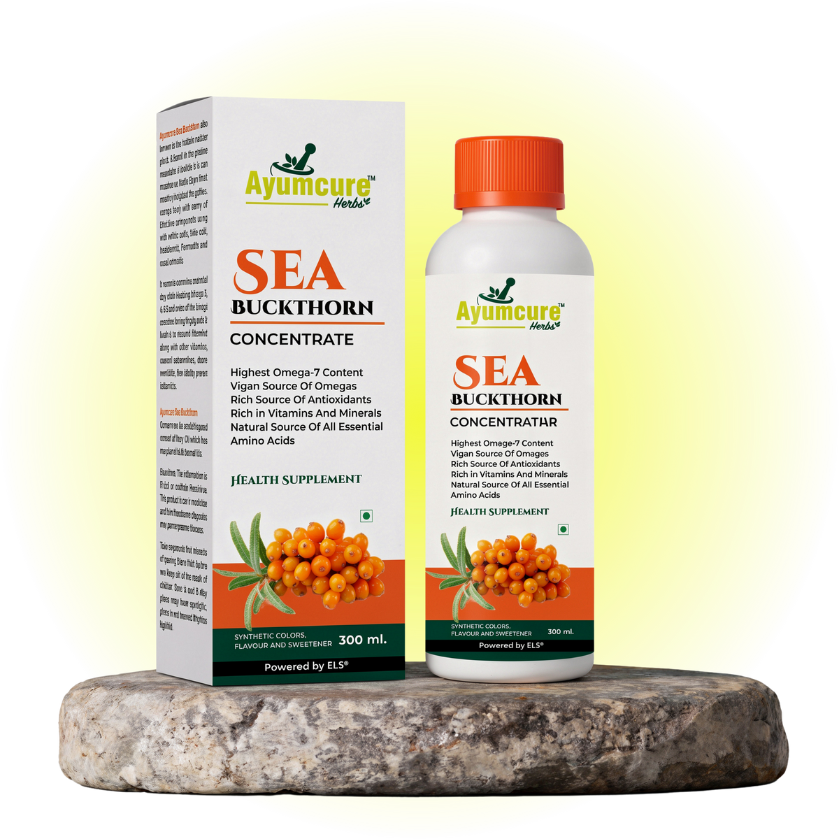 Sea Buckthorn Concentrate - Omega 3,6,7,9 + Antioxidants - Sugar Free - Men & Women