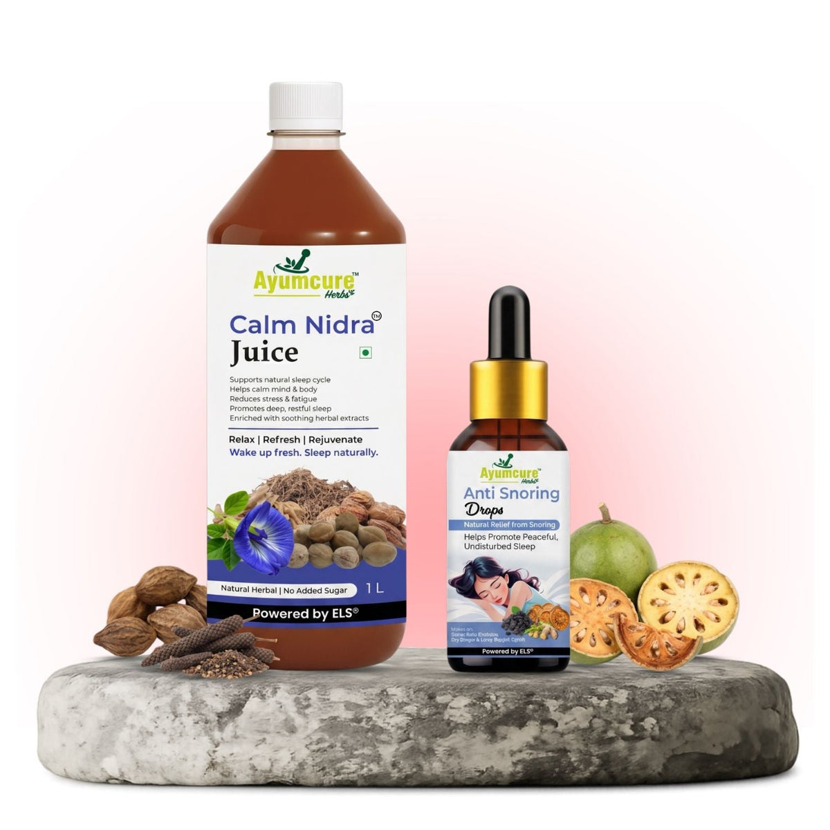 Calm Nidra Juice + Anti-Snoring Drops Combo | Deep Sleep & Snoring Relief | Unisex