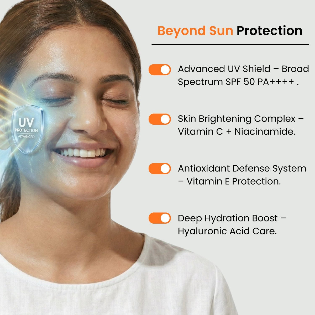 Vitamin C+E Sunscreen SPF 50+++ with Niacinamide | No White Cast | All Skin Types