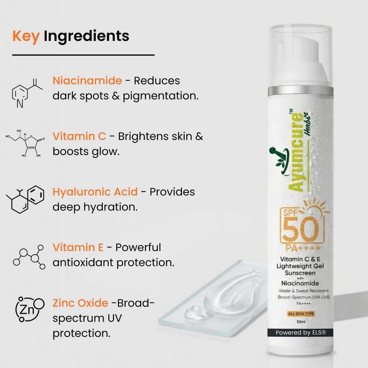 Vitamin C+E Sunscreen SPF 50+++ with Niacinamide | No White Cast | All Skin Types