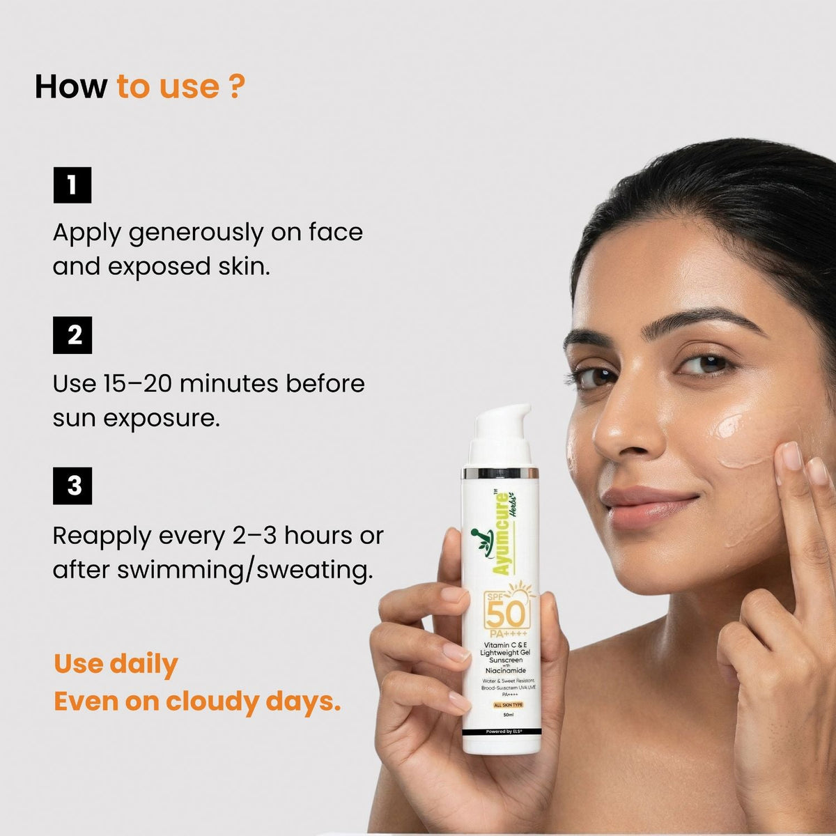 Vitamin C+E Sunscreen SPF 50+++ with Niacinamide | No White Cast | All Skin Types