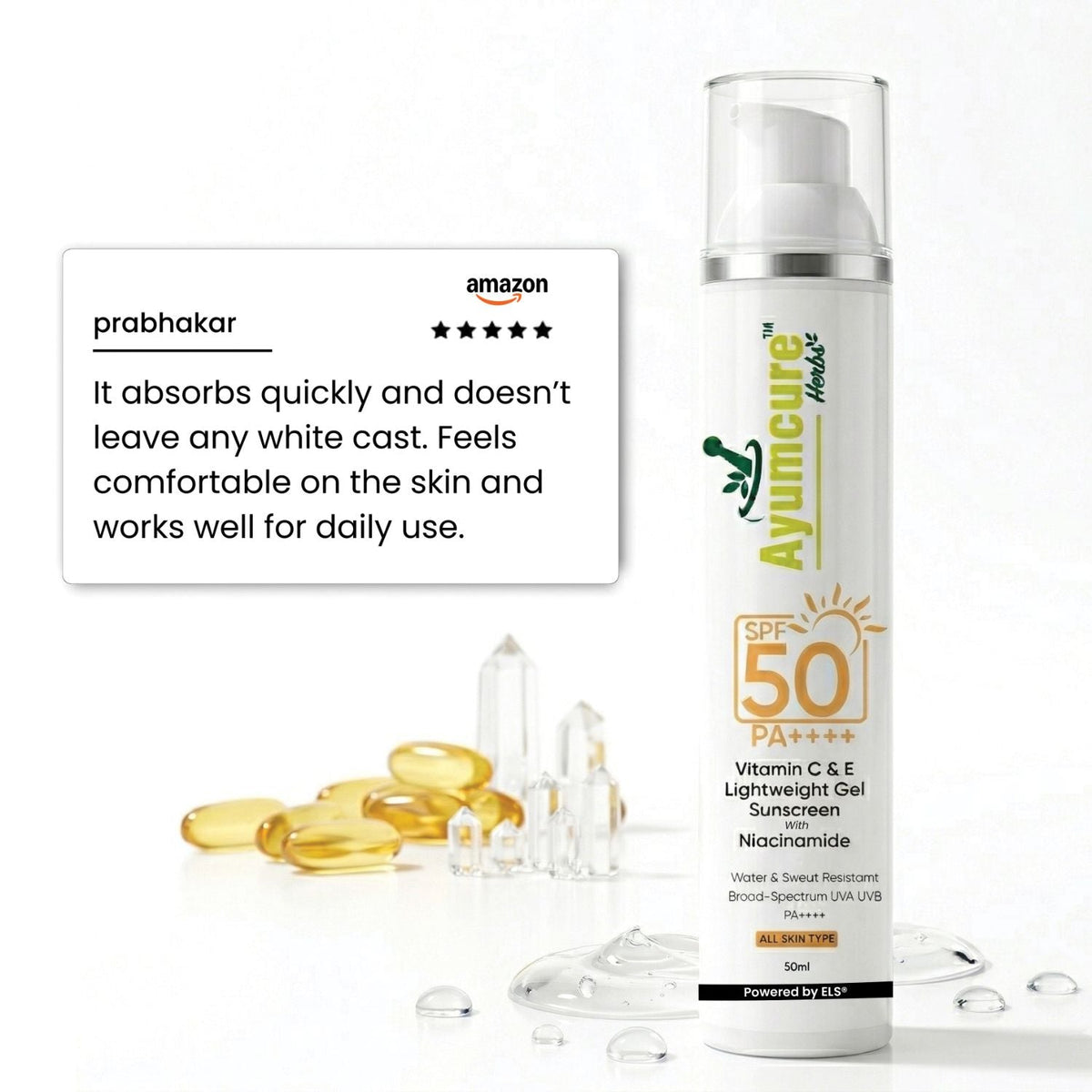 Vitamin C+E Sunscreen SPF 50+++ with Niacinamide | No White Cast | All Skin Types