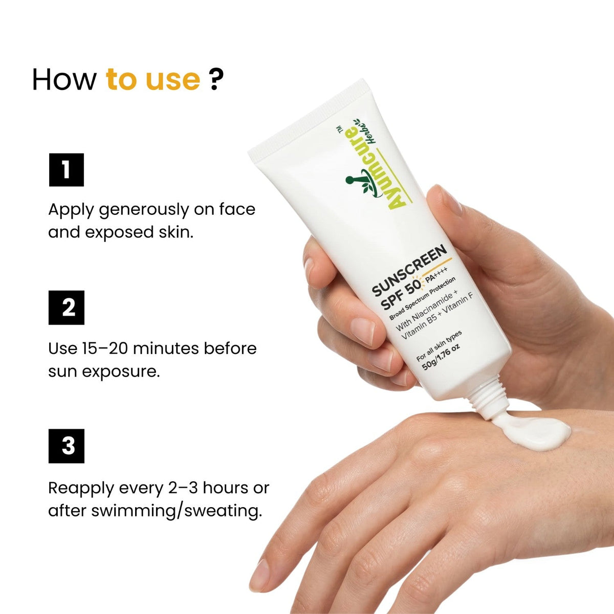 Niacinamide Sunscreen SPF 50 PA++++ | Vit B5 & F | Lightweight | All Skin Types