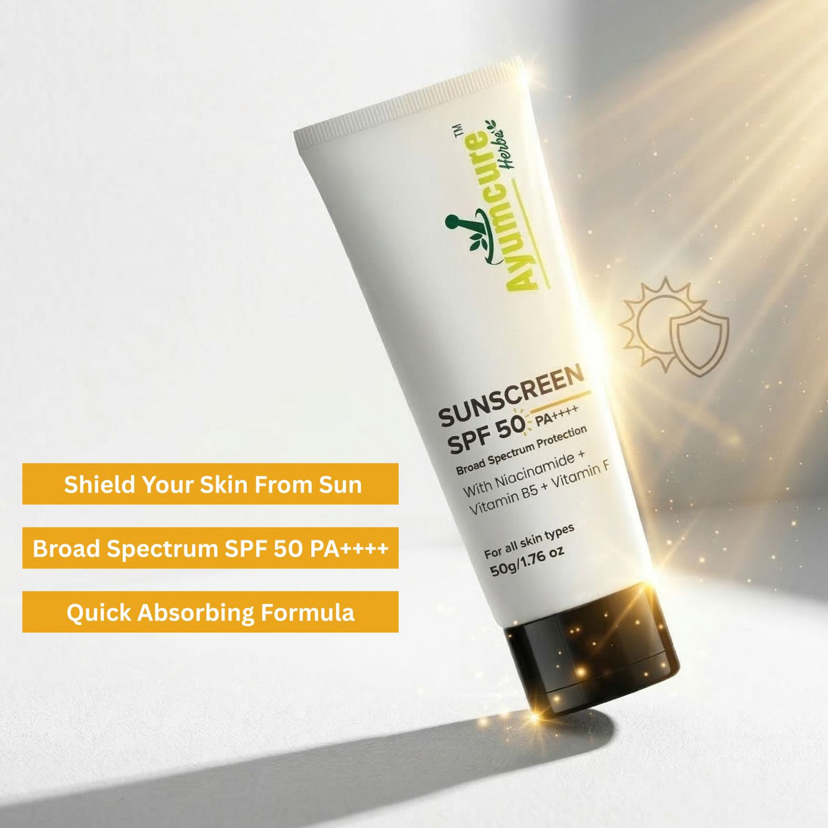 Niacinamide Sunscreen SPF 50 PA++++ | Vit B5 & F | Lightweight | All Skin Types