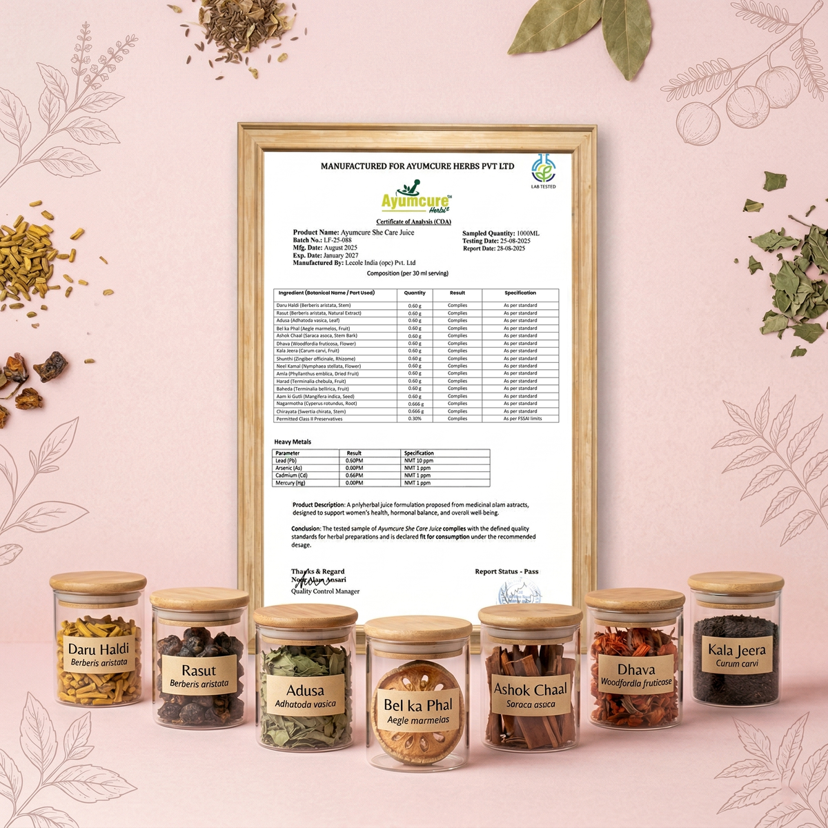 She Care Ayurvedic Juice | PCOS, PCOD & Period Pain Relief | Ayush Certified | Only For Women