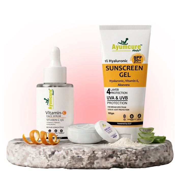 Skin Brightening Kit: Glutathione Cream + Vitamin C Serum + SPF 50 Sunscreen | Unisex
