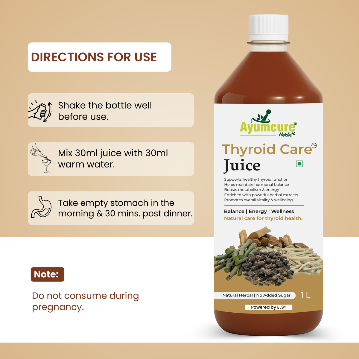 Thyroid Care Ayurvedic Juice | Ashwagandha, Guggul & Licorice | No Sugar | Unisex
