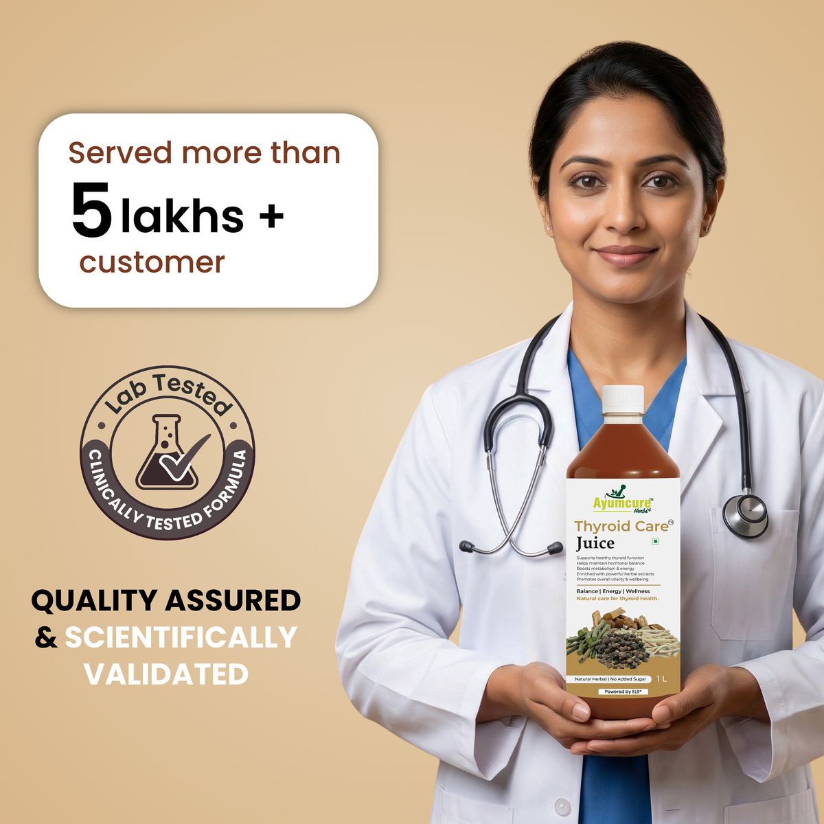 Thyroid Care Ayurvedic Juice | Ashwagandha, Guggul & Licorice | No Sugar | Unisex