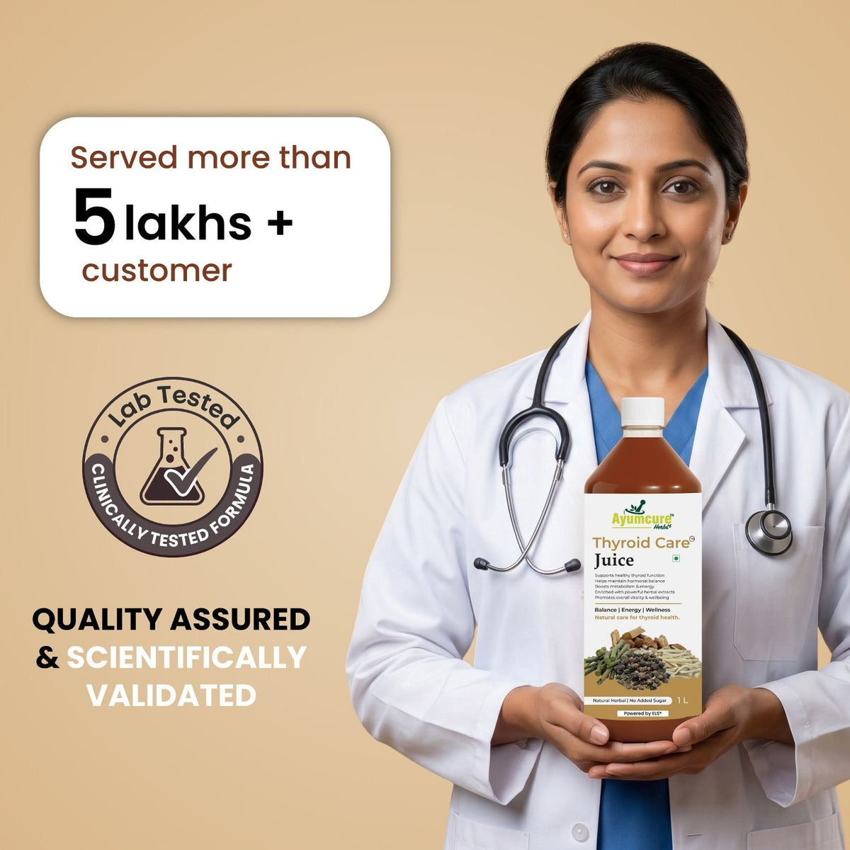 Thyroid Care Ayurvedic Juice | Ashwagandha, Guggul & Licorice | No Sugar | Unisex