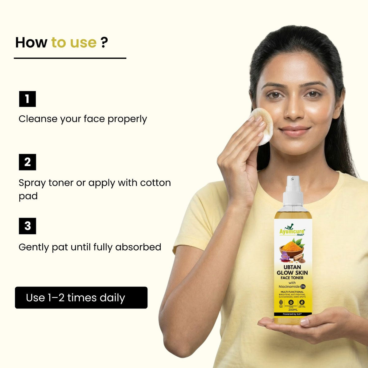 Ubtan Glow Toner – 3% Niacinamide, Saffron & Chandan | Brightening | All Skin Types
