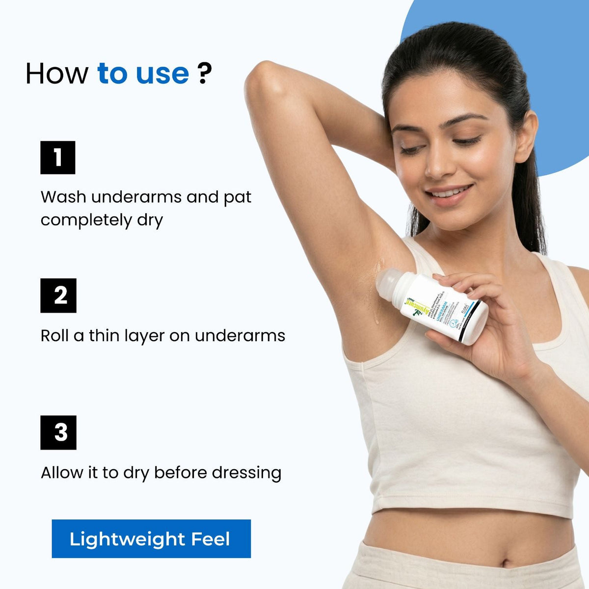 AHA 5% Underarm Roll-On | 1% Glutathione + Kojic Acid | 48H Odour Control | Unisex