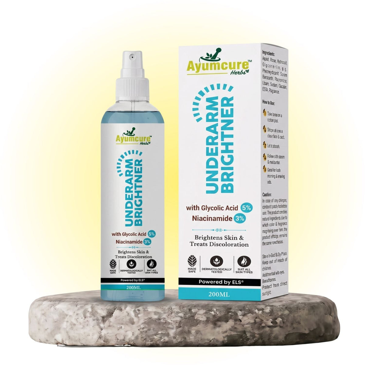 Underarm Brightening Spray – Niacinamide & Glycolic Acid | Fades Dark Spots | Unisex