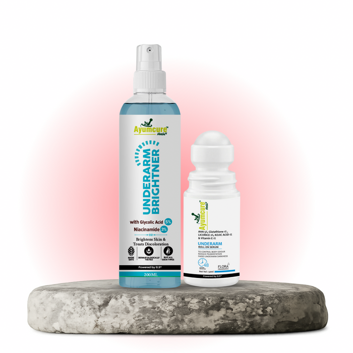 The Underarm Complete Duo — Niacinamide Spray + AHA 5% Roll-On | Men & Women
