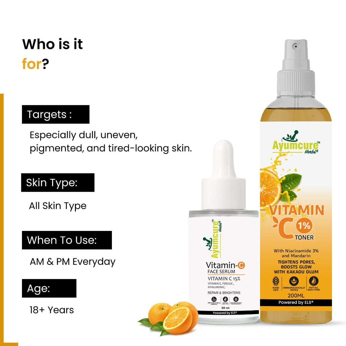 The Vitamin C Routine Duo| Vitamin C Toner & Vitamin C Serum | Unisex