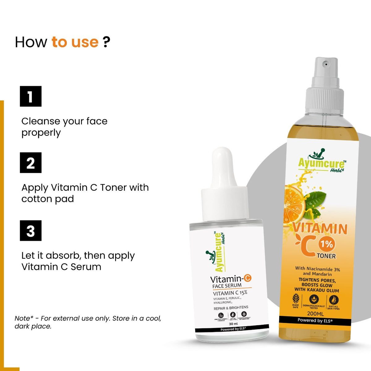 The Vitamin C Routine Duo| Vitamin C Toner & Vitamin C Serum | Unisex