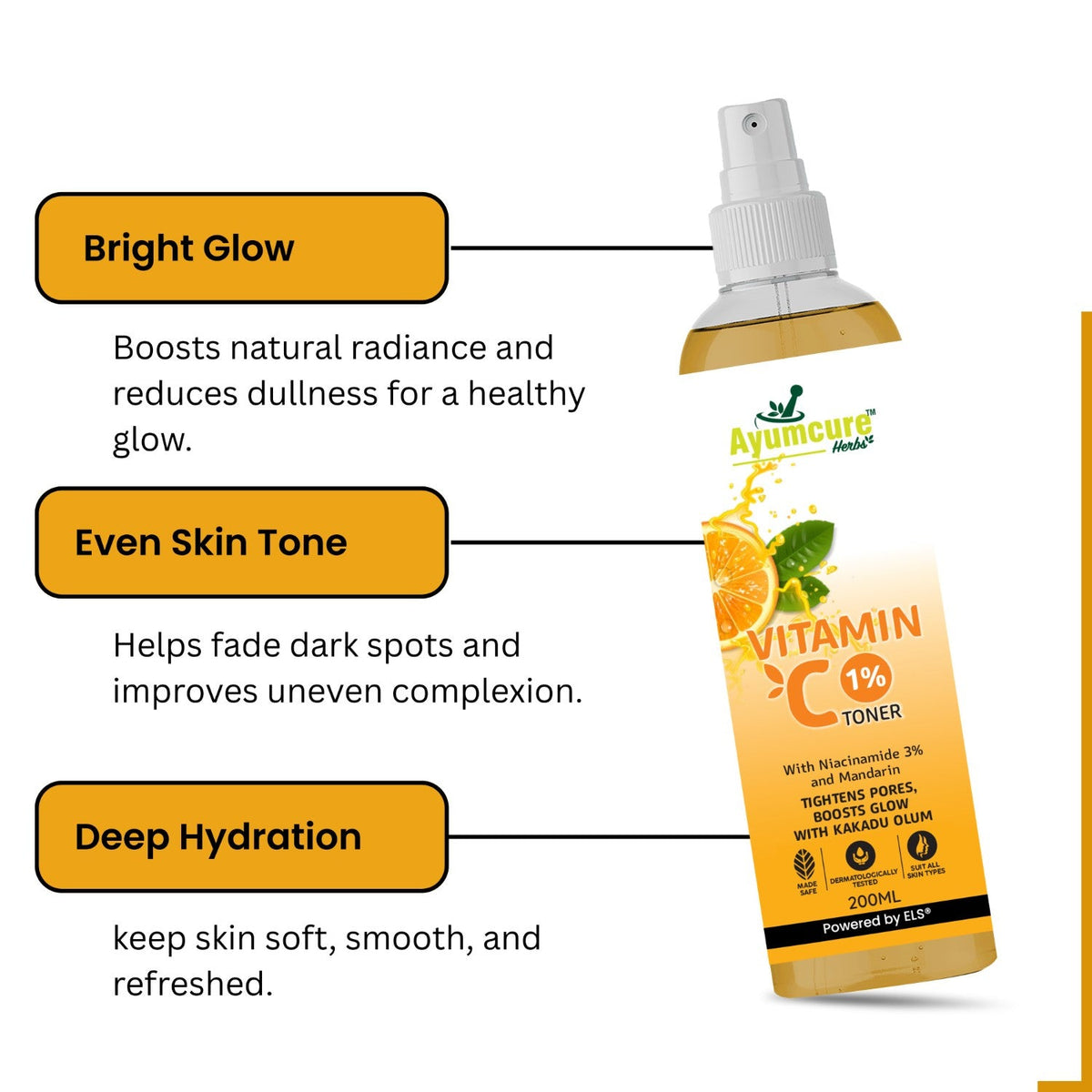 Vitamin C 1% + 3% Niacinamide Toner | Kakadu Plum | Pore-Tightening | All Skin Types
