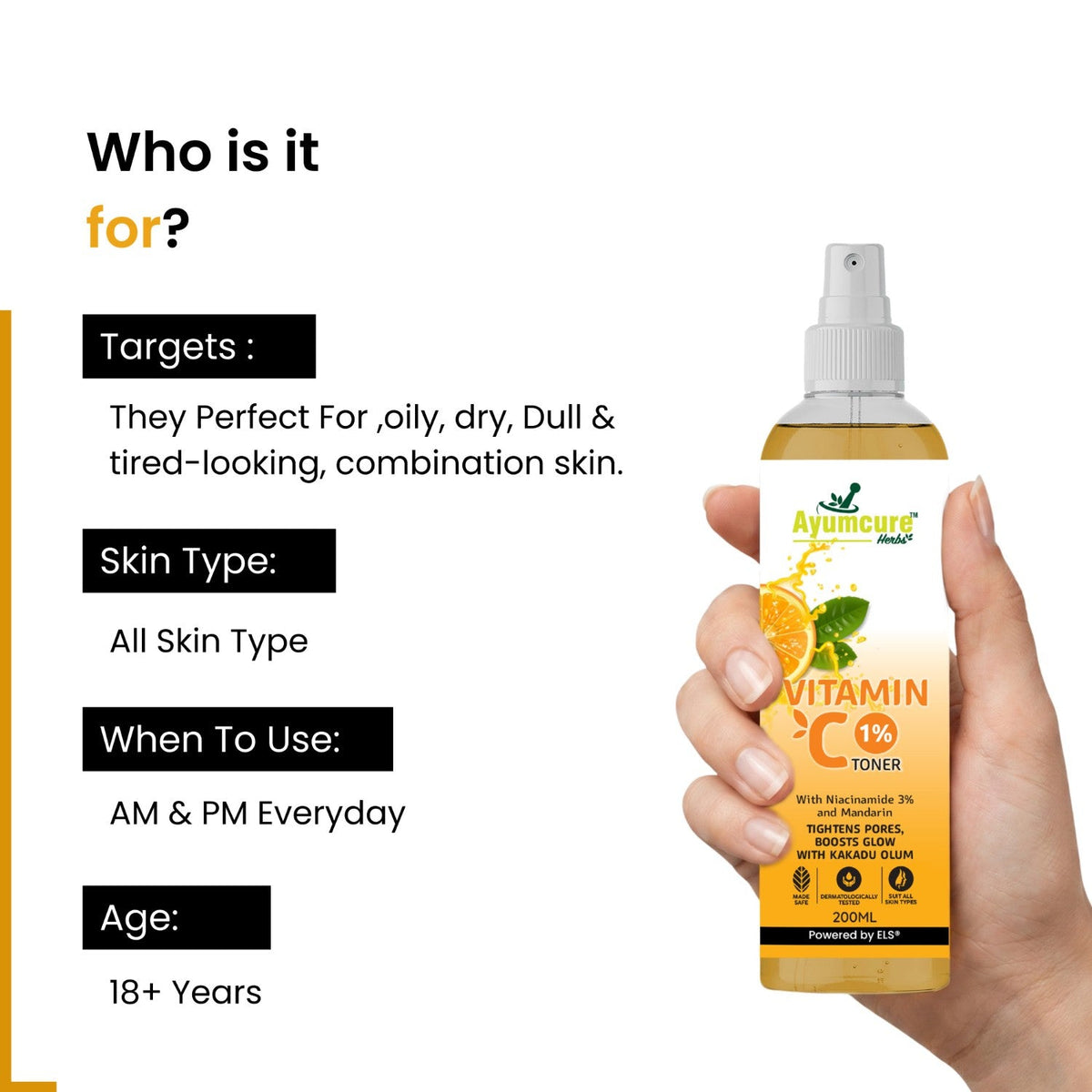 Vitamin C 1% + 3% Niacinamide Toner | Kakadu Plum | Pore-Tightening | All Skin Types