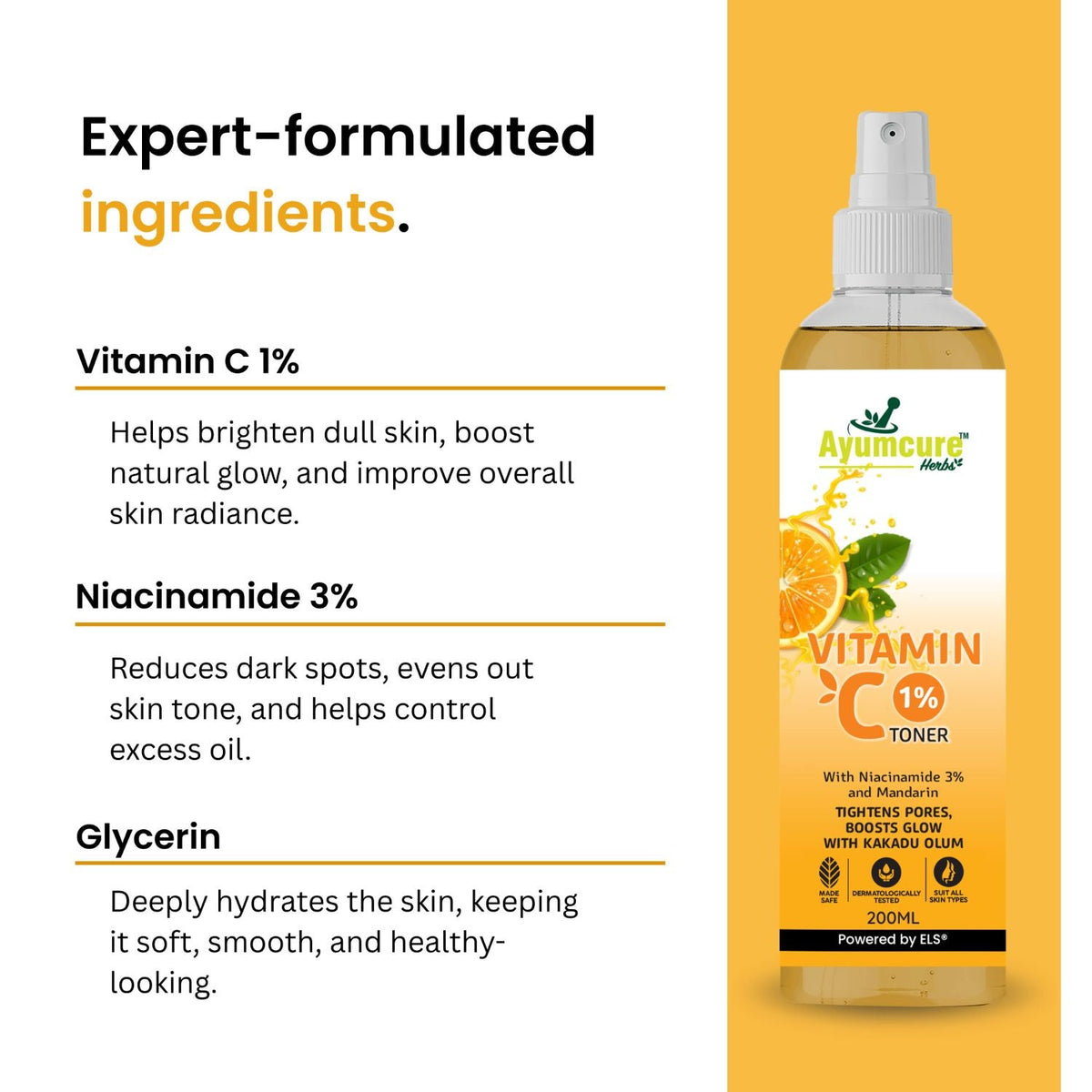 Vitamin C 1% + 3% Niacinamide Toner | Kakadu Plum | Pore-Tightening | All Skin Types