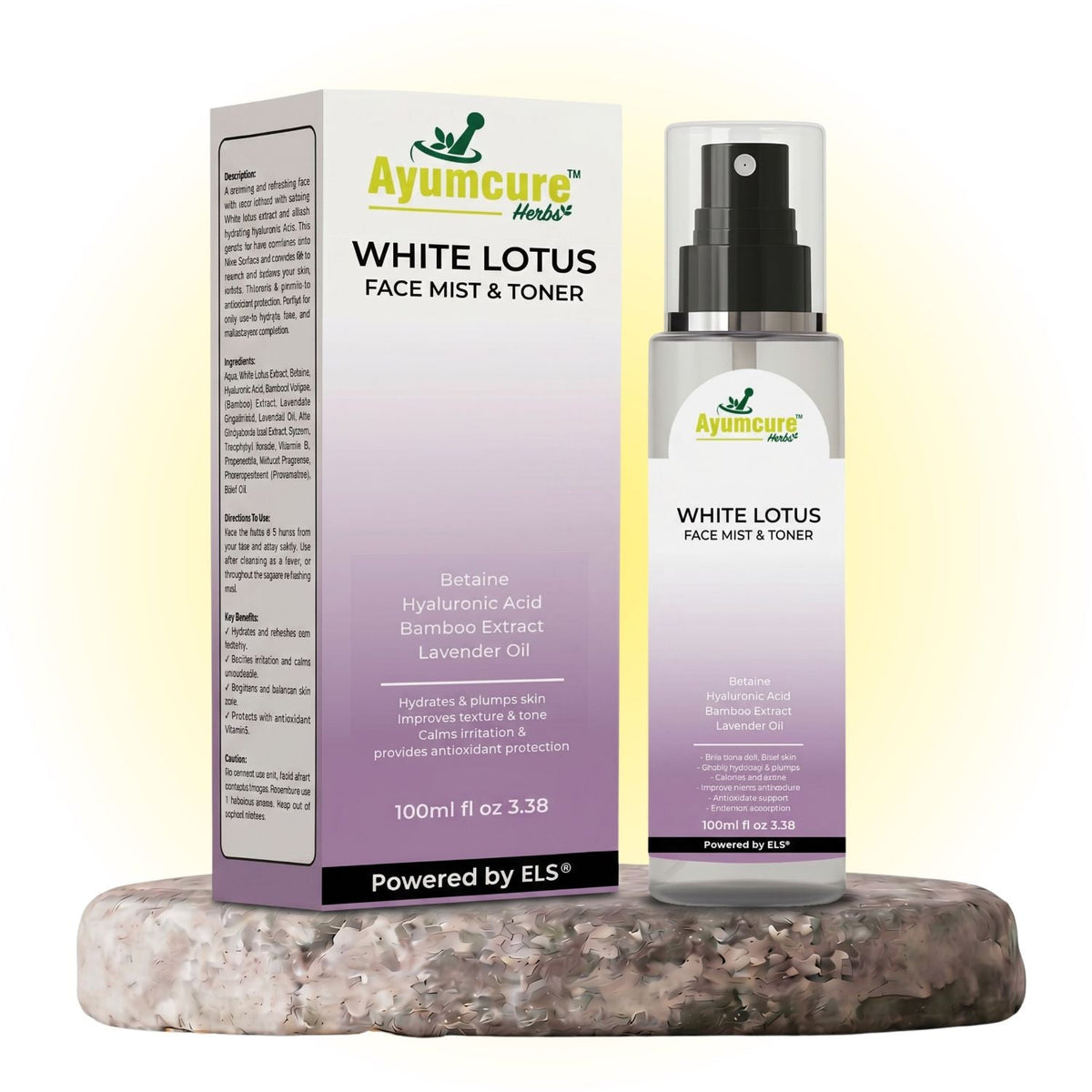 White Lotus Hyaluronic Face Mist & Toner – Bamboo Extract & Lavender | Hydrates Skin | Unisex