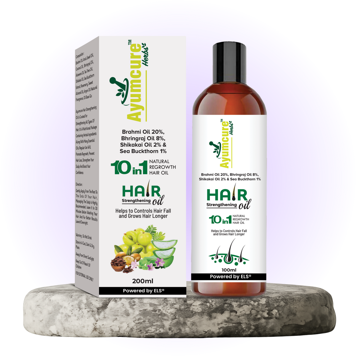 Hair Oil, 1% Sea Buckthorn, 20% Brahmi, 8% Bhringraj, 2% Shikakai, Men & Women