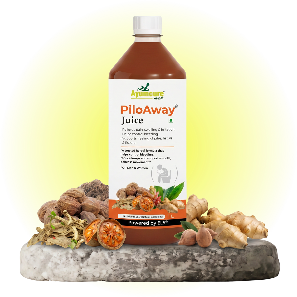 PiloAway Ayurvedic Piles Care Juice, Bleeding, Pain & Swelling Relief, Men & Women