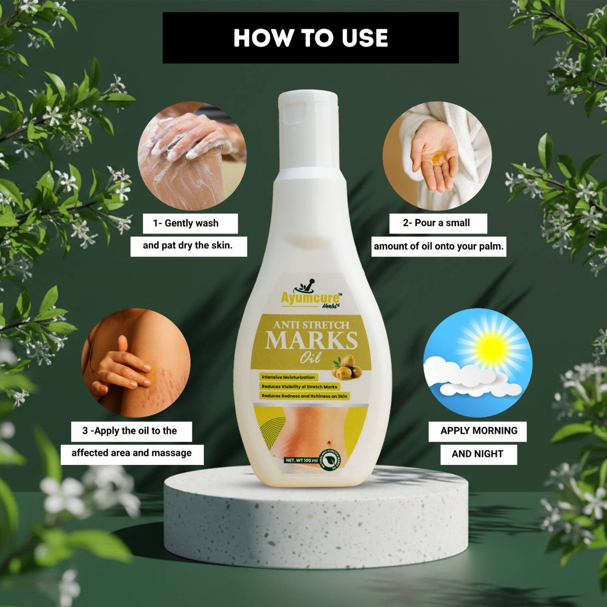 Stretch Mark Solution Oil | Scar Removal & Skin Elasticity | For Women